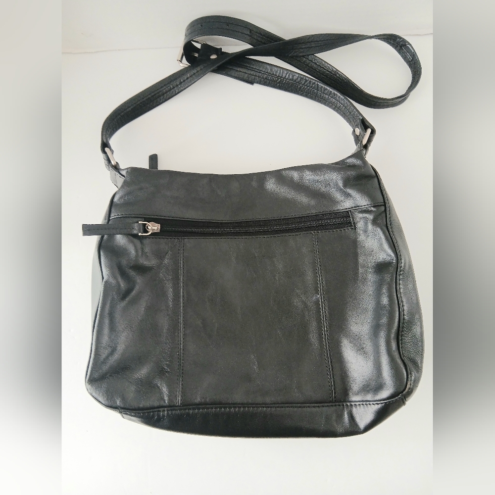 Via Roma Black Faux Leather Crossbody Shoulder Handbag - Picture 4 of 10